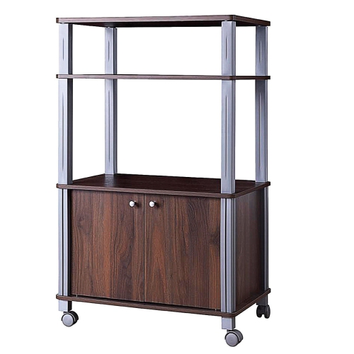 SLICKBLUE  Mobile Kitchen Storage Rack – 2-Tier Baker’S Rack With Cabinet And Wheels