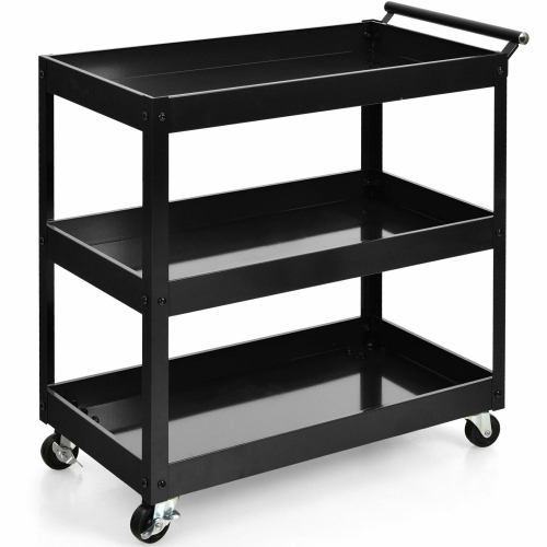 SLICKBLUE  3-Tier Utility Cart Metal Mental Storage Service Trolley