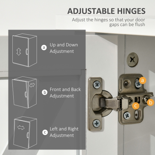 HOMCOM Modern Sideboard, Glass Door Buffet Cabinet with Storage Drawers and Adjustable Shelves, Console Table, White