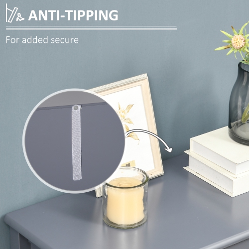 HOMCOM Kitchen Sideboard, Glass Door Buffet Cabinet, Bathroom Storage Cabinet with Adjustable Storage Shelf for Dining Room, Living Room, Grey