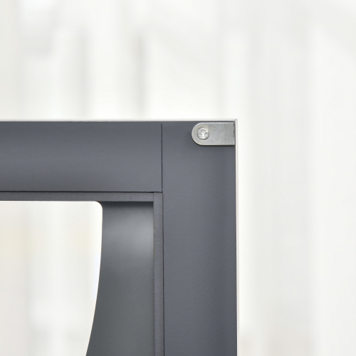 HOMCOM Kitchen Sideboard, Glass Door Buffet Cabinet, Bathroom Storage Cabinet with Adjustable Storage Shelf for Dining Room, Living Room, Grey