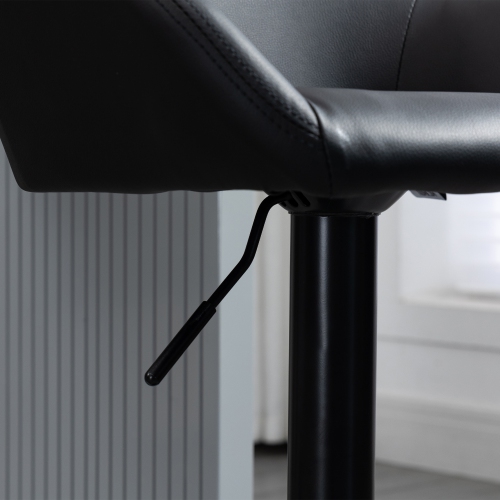 HOMCOM – Ensemble de 2 tabourets de bar pivotants rétro à hauteur de comptoir avec hauteur réglable et repose-pieds, tabouret de cuisine recouvert de