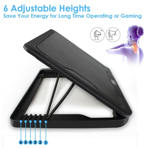 15.6"-17" Laptop Cooler Cooling Pad - Slim Portable USB Powered Quiet