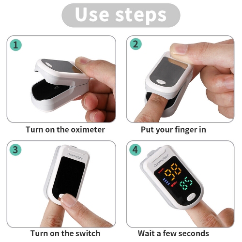 Moniteur de surveillance de la saturation en oxygène surveillant les doigts enfants et adultes avec cordon et DEL