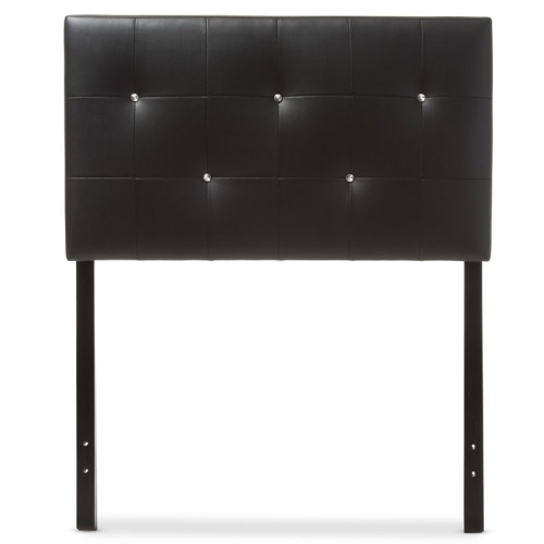 Kirchem Faux Leather Upholstered Twin Headboard in Black