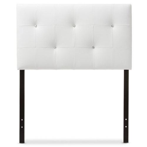 Kirchem Faux Leather Upholstered Twin Headboard in White