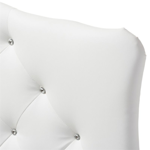 Bowery Hill Faux Leather Upholstered Twin Headboard in White