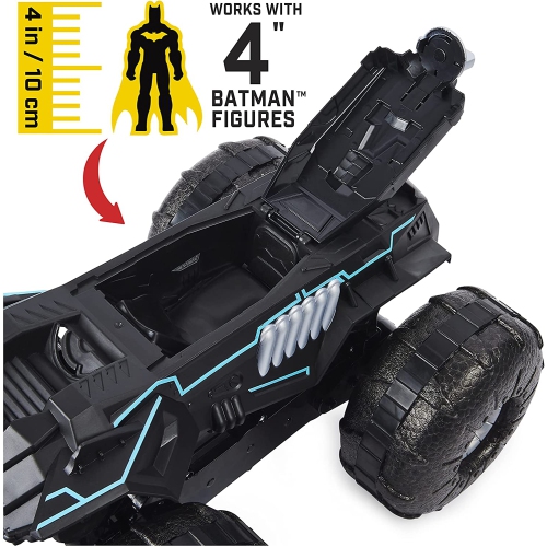 dc Comics Batman, Batmobile tout-terrain véhicule télécommandé, jouets Batman résistants à l’eau pour garçons de 4 ans et plus