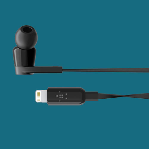 Belkin SoundForm In-Ear Sound Isolating Headphones with Lightning Connector - Black