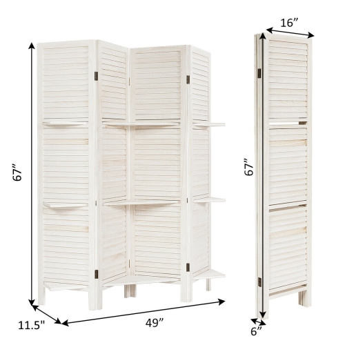 4 Panel Freestanding Folding Hinged Room Divider