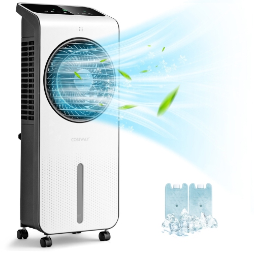 Refroidisseur d'air par évaporation 3-en-1 avec télécommande 12 heures - Blanc