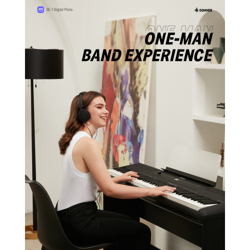 Donner SE-1 88 Key Hammer Action Weighted Digital Piano Portable Professional Arranger Keyboard with Stand