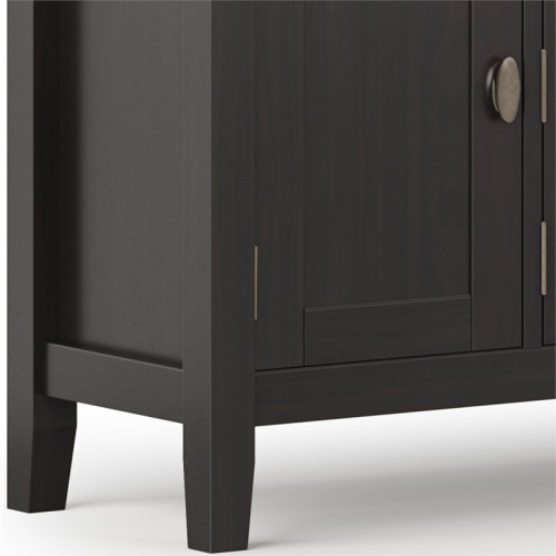 Simpli Home Redmond Wood 72" Transitional TV Media Stand in Hickory Brown For TVs up to 80"