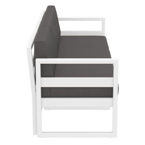 Mykonos Patio Sofa White with Acrylic Fabric Charcoal Cushions