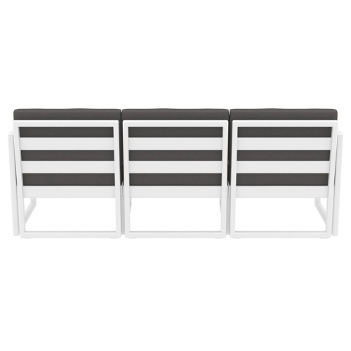 Mykonos Patio Sofa White with Acrylic Fabric Charcoal Cushions