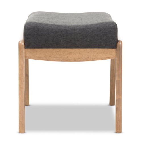 Bowery Hill Contemporary Fabric Ottoman in Dark Gray