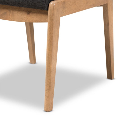 Bowery Hill Contemporary Fabric Ottoman in Dark Gray