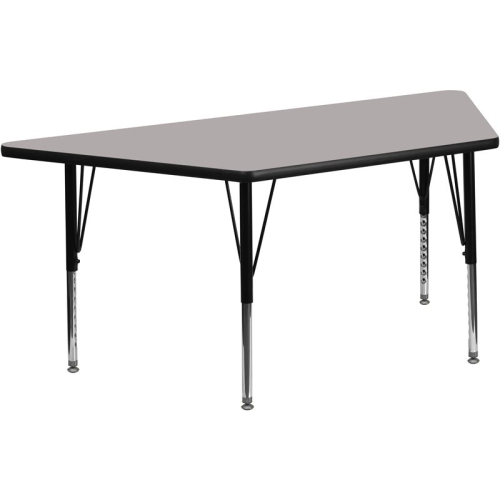 Flash Furniture – Table d’activités trapézoïdale à surface haute pression de 26 x 58 po, gris