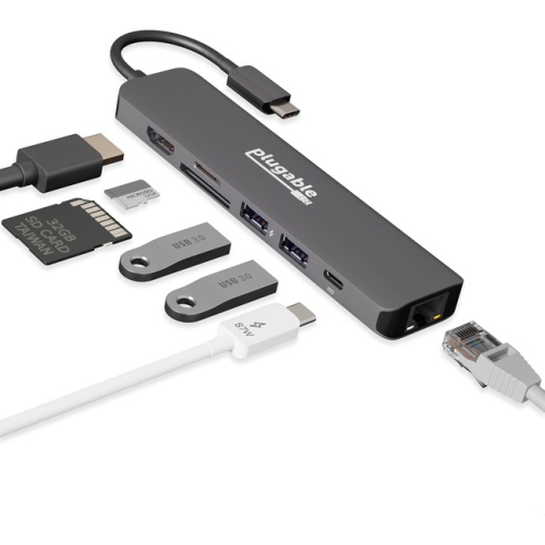 Plugable USBC-7IN1E USB-C 7-in-1 Hub with Ethernet