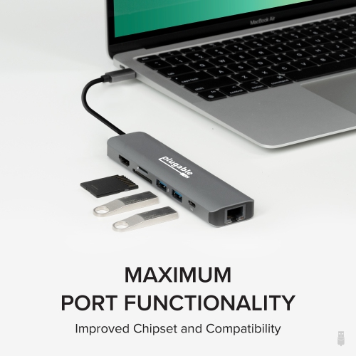 Plugable USBC-7IN1E USB-C 7-in-1 Hub with Ethernet