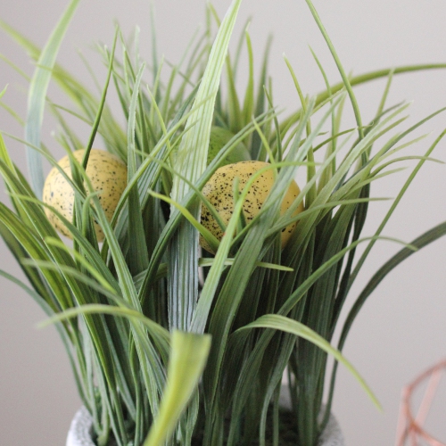 Potted Artificial Grass and Eggs Easter Decoration - 10"
