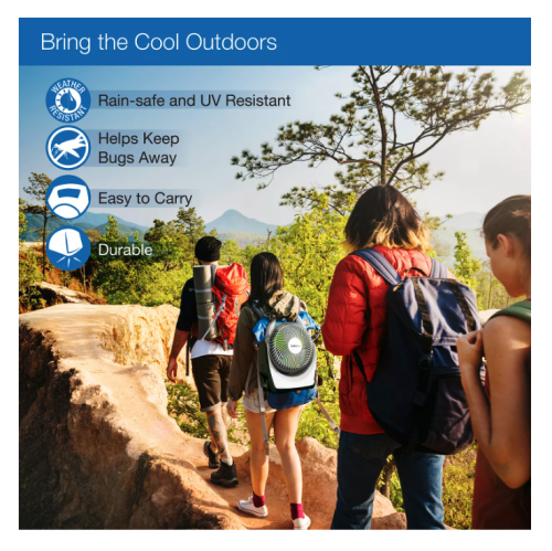 Ventilateur portatif rechargeable Lasko - RB200