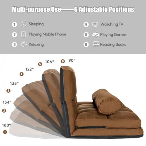 6-Position Foldable Floor Sofa Bed