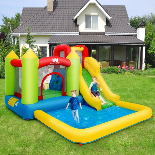 Gymax Outdoor Inflatable Bounce House Water Slide Climb Bouncer Pool