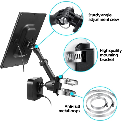 2-in-1 Universal Pole Mount for Camera & Solar Panel Compatible with Wyze, Blink, Ring, Arlo, Eufy Camera