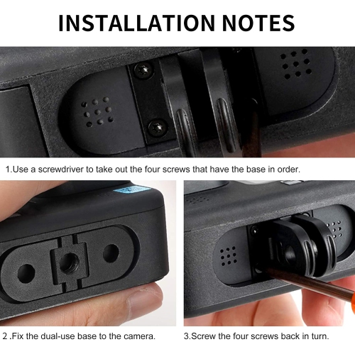 Replacement Adapter Mount with 1/4 Tripod Connector Port for GoPro Max Hero 10 Hero 9 Hero 8 Black, Dual Interface Design for Straightly Mounting for