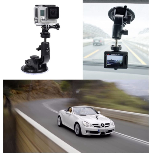 360 Degrees Rotation Suction Cup Mount+Tripod Adapter+Long Mounting Screw For Gopro Windshield Mount Hero7/6/5 Black Hero 4 Silver Xiaomi YI 4k Gitup