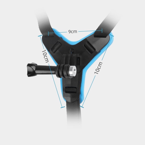 Motorcycle Helmet Chin Strap Mount Compatible with GoPro Hero 9, 8, 7,, 6 5 4 3, Hero Black, Session, Xiaomi Yi, SJCAM (Blue)