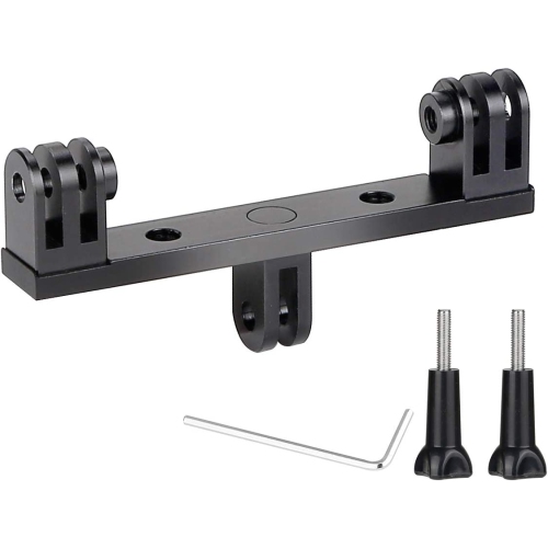 Aluminum Dual Twin Mount Adapter +2 Screw for GoPro Hero 8 7 6 5 Black,4 Session,YI, AKASO DJI Omso, Sjcam, Campark Action Camera-Can Be Used with