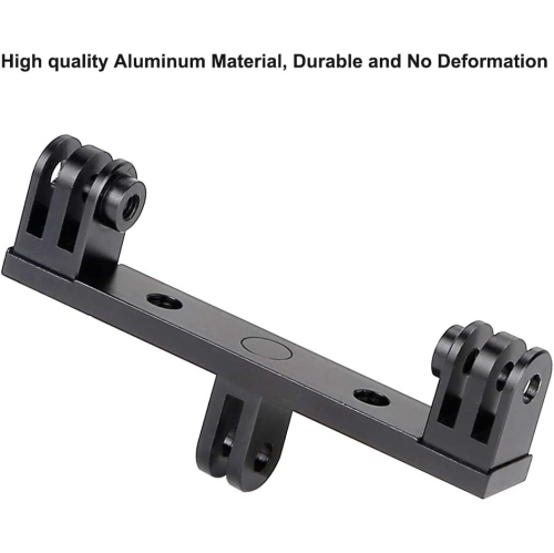 Aluminum Dual Twin Mount Adapter +2 Screw for GoPro Hero 8 7 6 5 Black,4 Session,YI, AKASO DJI Omso, Sjcam, Campark Action Camera-Can Be Used with