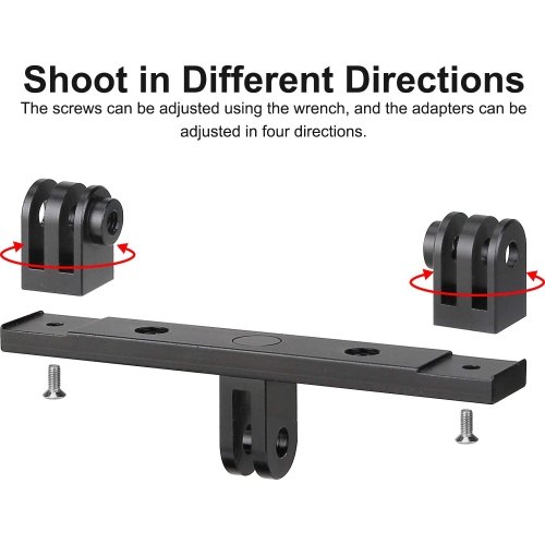 Aluminum Dual Twin Mount Adapter +2 Screw for GoPro Hero 8 7 6 5 Black,4 Session,YI, AKASO DJI Omso, Sjcam, Campark Action Camera-Can Be Used with