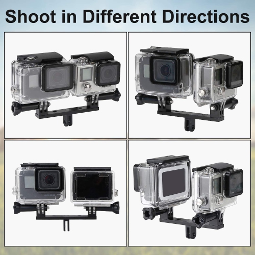 Aluminum Dual Twin Mount Adapter +2 Screw for GoPro Hero 8 7 6 5 Black,4 Session,YI, AKASO DJI Omso, Sjcam, Campark Action Camera-Can Be Used with