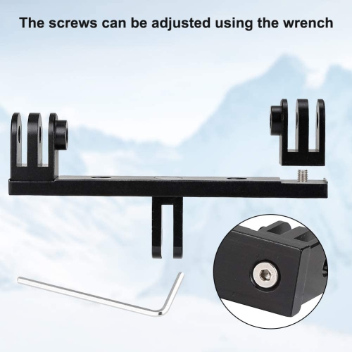 Aluminum Dual Twin Mount Adapter +2 Screw for GoPro Hero 8 7 6 5 Black,4 Session,YI, AKASO DJI Omso, Sjcam, Campark Action Camera-Can Be Used with