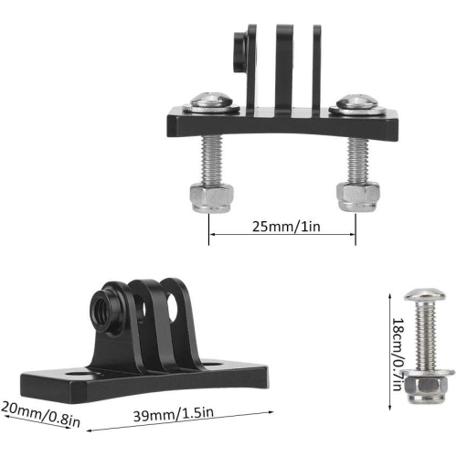 Skydiving Helmet Fixed Base Holder Adapter Mounts for GOPRO Hero 7/6/5/4/for SJCAM/for XiaoYi/for DJI OSMO Action Cameras(Black)