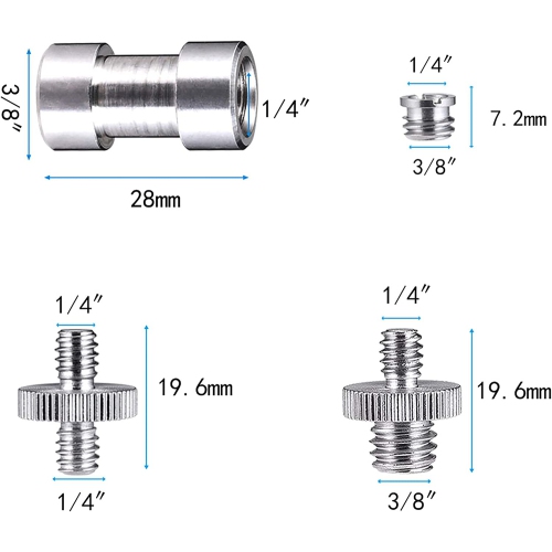 20 pcs Tripod Screw Thread Adapter, 1/4' Camera mounting Screw for Tripod, Camera Screw, monopod, Quick Release Plate
