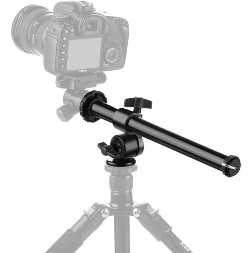 Tripod Extension Arm, 32 cm Tripod Boom Arm Tripod Tilt Arm Accessory for Supporting Cameras Black