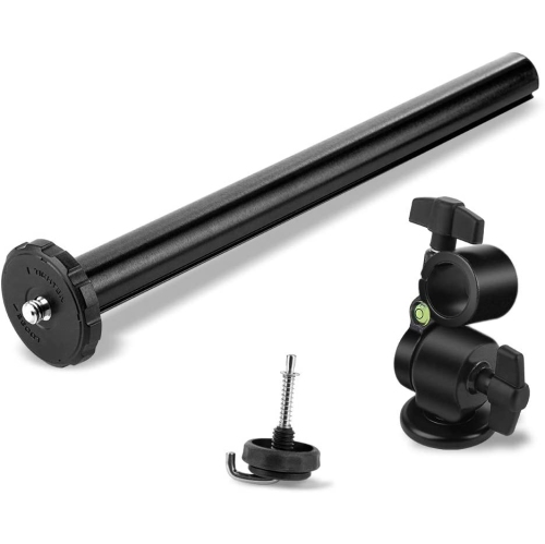 Tripod Extension Arm, 32 cm Tripod Boom Arm Tripod Tilt Arm Accessory for Supporting Cameras Black