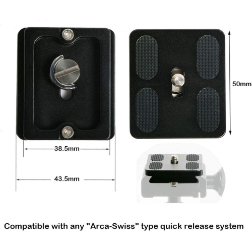 50mm Quick Release Plate Fits Arca-Swiss Standard for Camera Tripod Ballhead