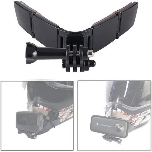 Motorcycle Helmet Chin Mount Kits with Adhesive Curved Pads for GoPro Hero 9, 8, 7,, 6 5 4 3, Hero Black, Session, Xiaomi Yi, SJCAM, AKASO, Campark &