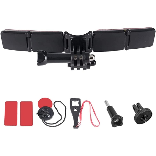 Motorcycle Helmet Chin Mount Kits with Adhesive Curved Pads for GoPro Hero 9, 8, 7,, 6 5 4 3, Hero Black, Session, Xiaomi Yi, SJCAM, AKASO, Campark &