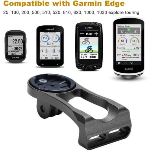 Combo Extended Out Front Mount Bicycle Computer GPS Cycling Handlebar Stem Mount Extended Holder Compatible with Camera Flashlight-Black