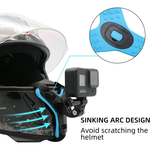 Motorcycle Helmet Chin Strap Mount for GoPro Hero 10/9/8/7/(2018)/6/5 Black,DJI Osmo Action 2,Insta360 ONE R,AKASO/Campark/YI and More