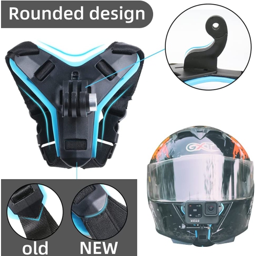 Motorcycle Helmet Chin Strap Mount for GoPro Hero 10/9/8/7/(2018)/6/5 Black,DJI Osmo Action 2,Insta360 ONE R,AKASO/Campark/YI and More