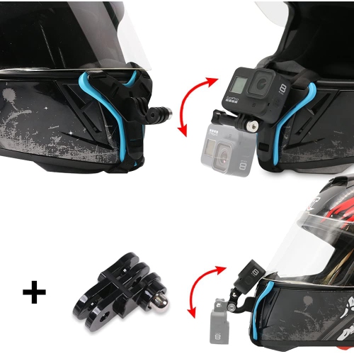 Motorcycle Helmet Chin Strap Mount for GoPro Hero 10/9/8/7/(2018)/6/5 Black,DJI Osmo Action 2,Insta360 ONE R,AKASO/Campark/YI and More