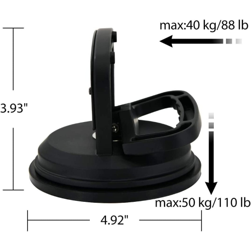 Suction Cup Mount for Heavy Duty DSLR/NuCam WR/Gopro, Strong 5' Diameter Suction Base ABS, Perfect for Car/Boat/Frame/Window, Aluminum with 360°