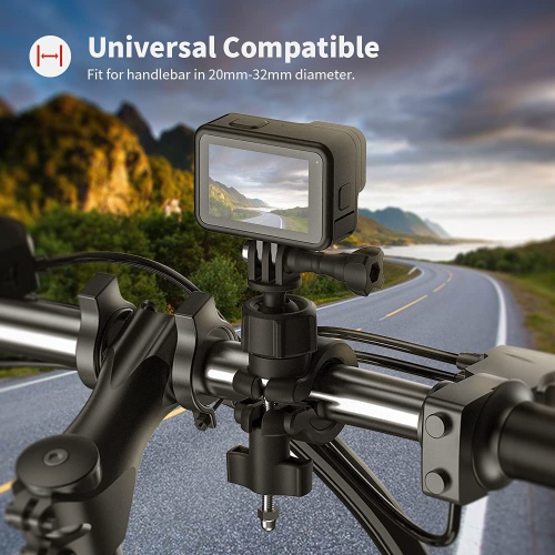 Bike Mount for GoPro, 360 Degree Rotation Bicycle Handlebar Mount Holder with Adjustable Screw for GoPro 10/9/8/7/6/5 and Other Action Camera,